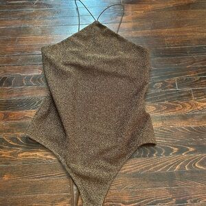 Brown Textured Bodysuit
